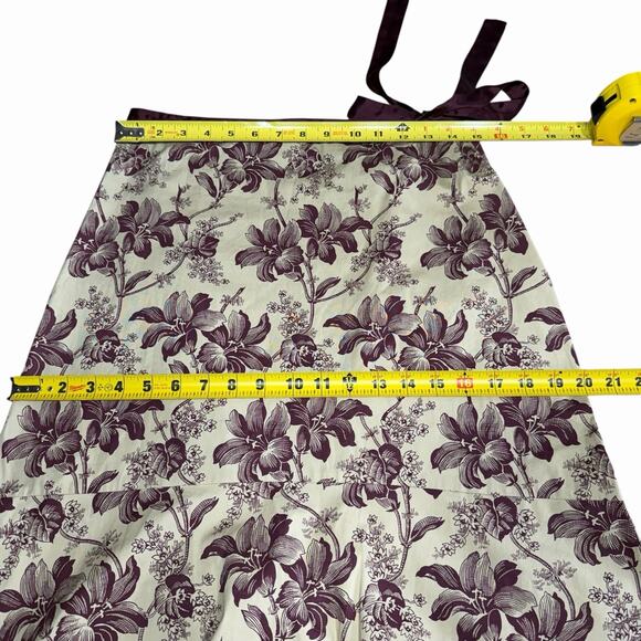 Elevenses Anthropologie Skirt Aline Floral Side Tie Cream Sz 8 Whimsical Whimsy - Picture 4 of 5